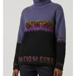 Vintage 80s Benetton Size 48 S Mohair Wool Sweater Made Italy Ski Retro Knit c
